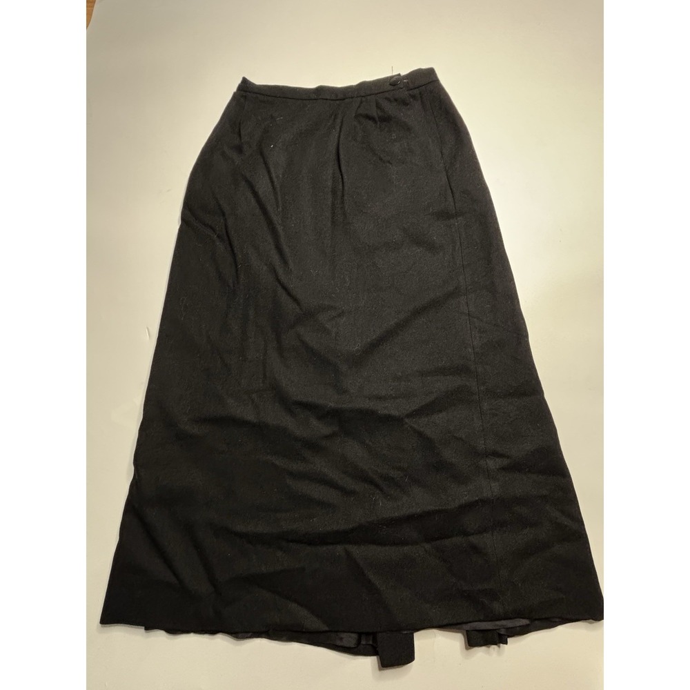 TJ's Of California Black 100% Wool Maxi Long skirt Women's 2 VTG 80s Classy